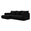ECKSOFA mit Schlaffunktion Samt Stoff Schwarz - Schwarz, Kunststoff/Textil (148/240cm) - LaMiaSofa
