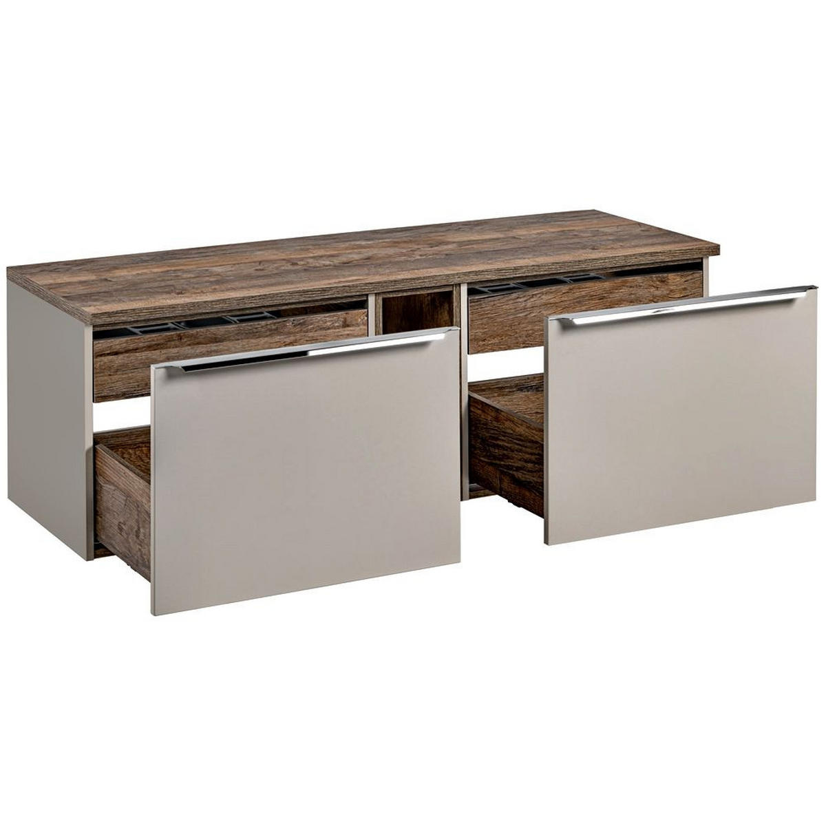 WASCHBECKENSCHRANK Puebla-56 - Beige, Holzwerkstoff (140/49/46cm) - Lomado