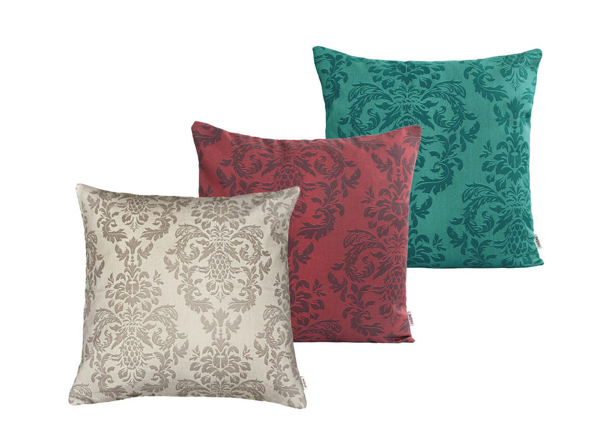 KISSENNHÜLLE Epoche petrol-grün 40/40 cm - Petrol, Textil (40/40cm) - beties Heimtextil
