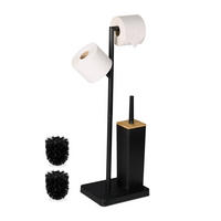 WC-GARNITUR - Schwarz, Holz/Kunststoff (23/71/18cm) - Relaxdays