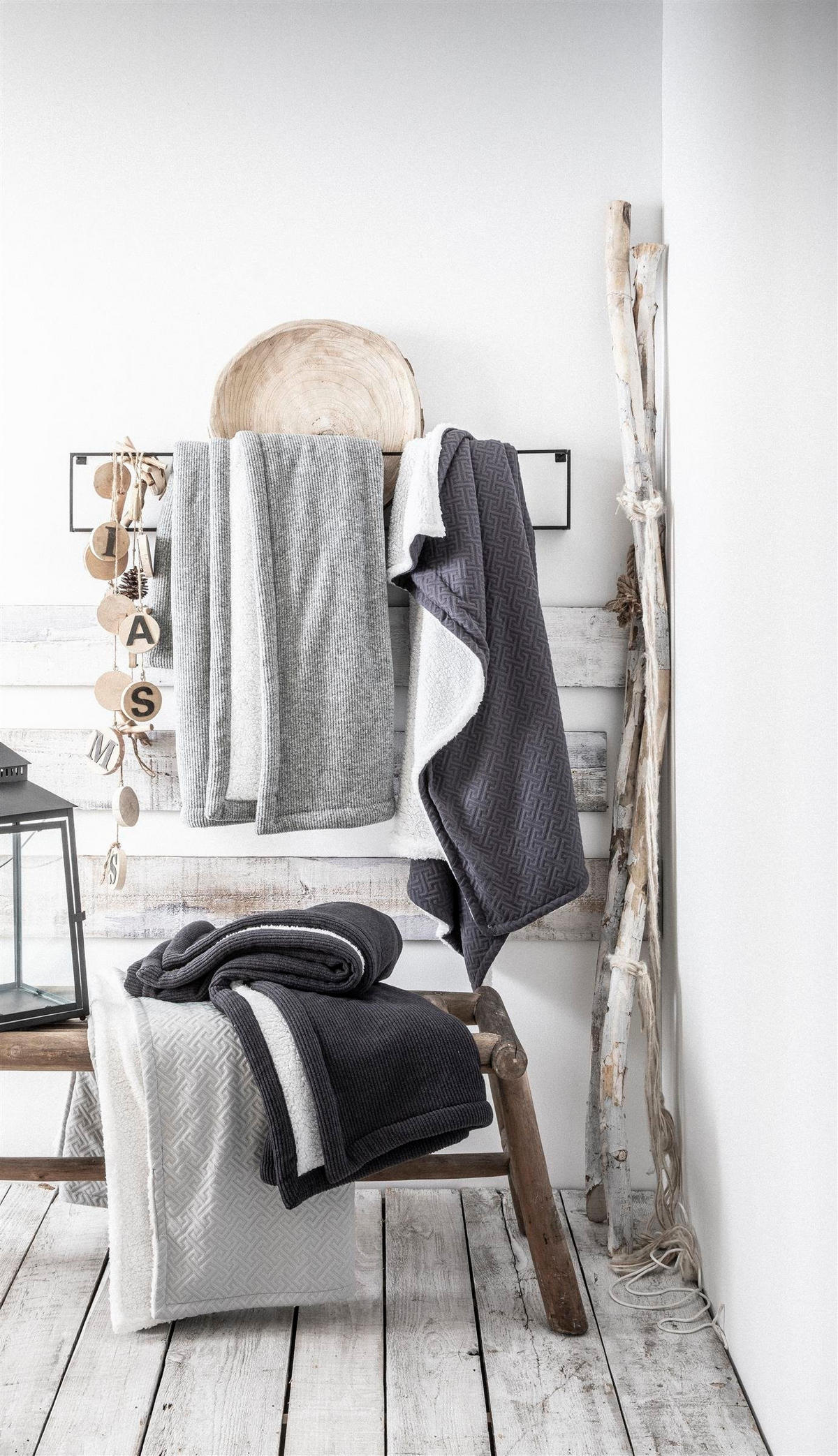 PLAID Mountain 125/150 cm - Grau, Textil (125/150cm)