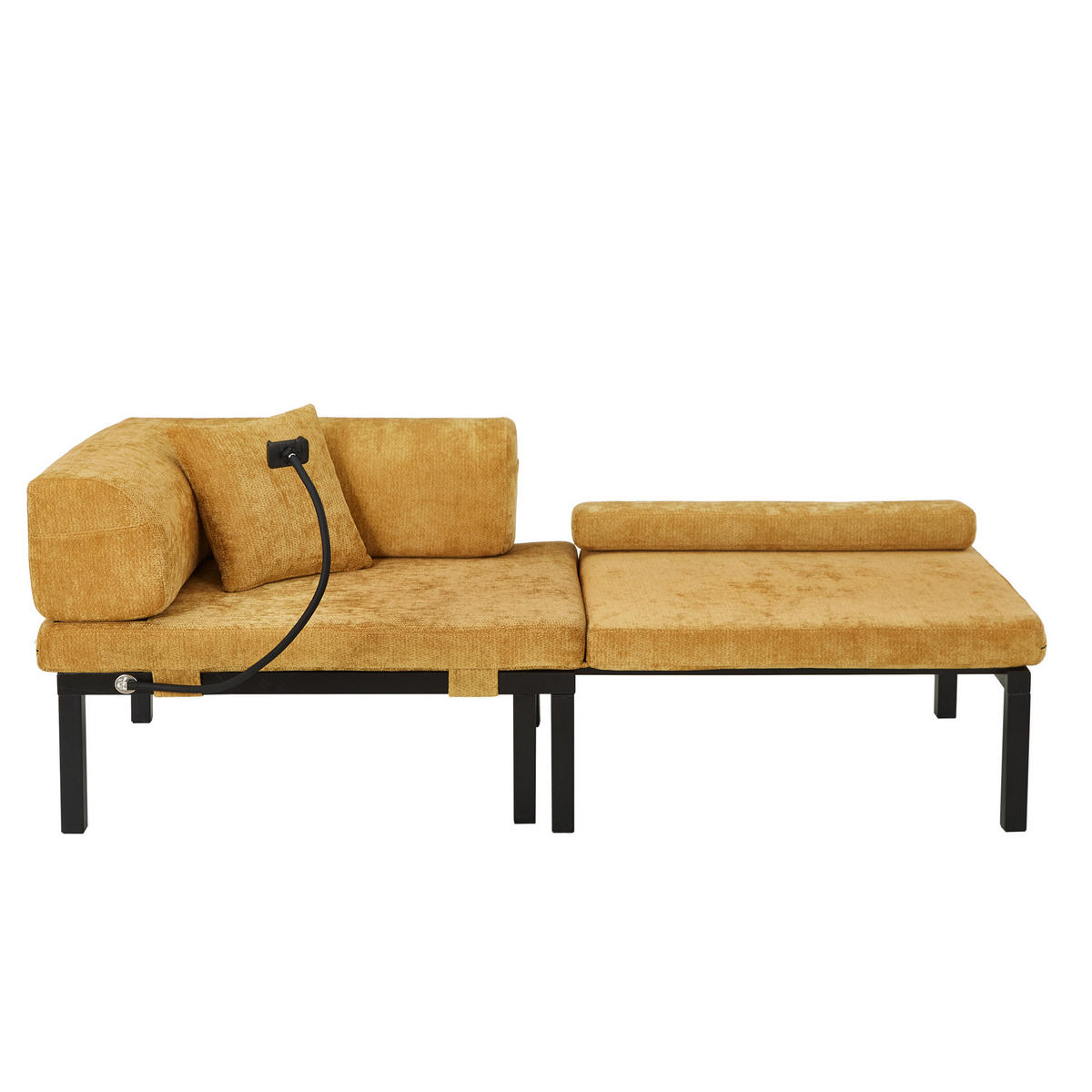 SCHLAFSOFA mit ausziehbarer Einzelliegefunktion und platzsparendem Design, Gelb - Gelb, Textil (176/64/81cm) - Redom
