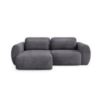 ECKSOFA Camilla 3 Sitzplätze Dunkelgrau - Grau, Holz (270/165cm) - Petits-meubles