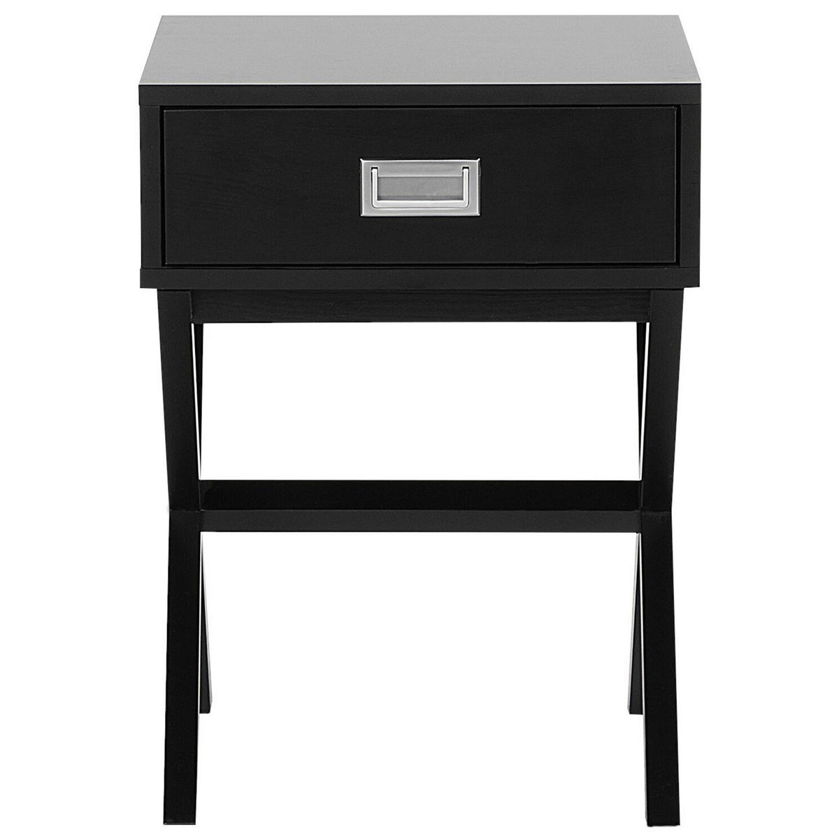 BEISTELLTISCH schwarz quadratisch 40/40 cm Monroe - Schwarz, Holzwerkstoff (40/40/55cm) - Beliani