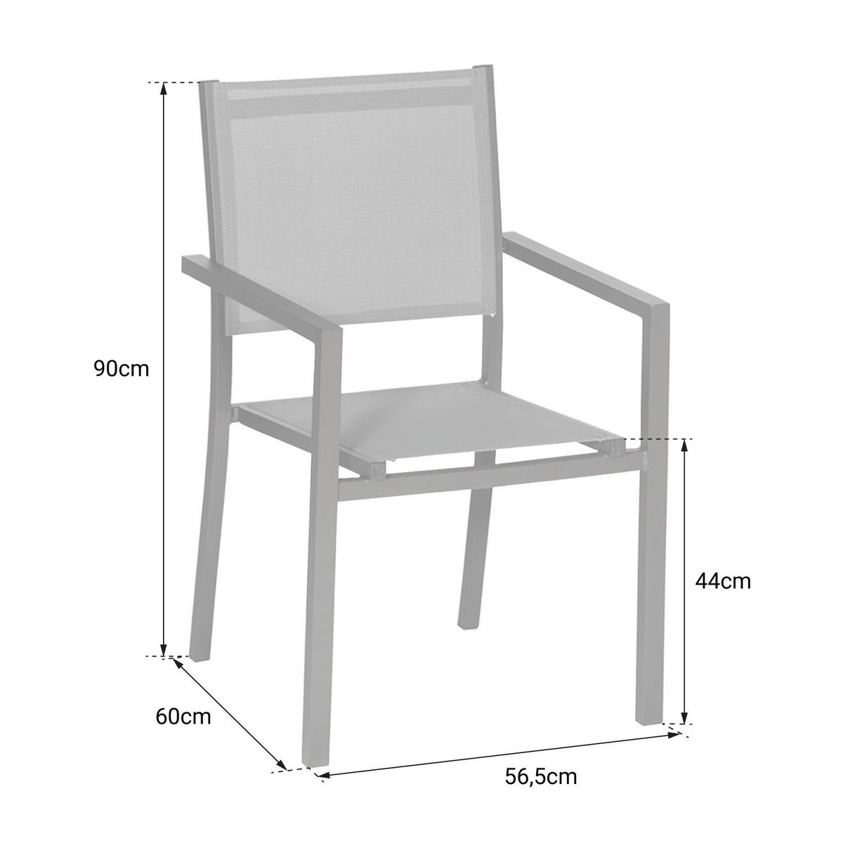 STÜHLE Weiß und Grau 4er-Set - Weiß, Kunststoff (57/89.5/56.5cm) - Happy Garden