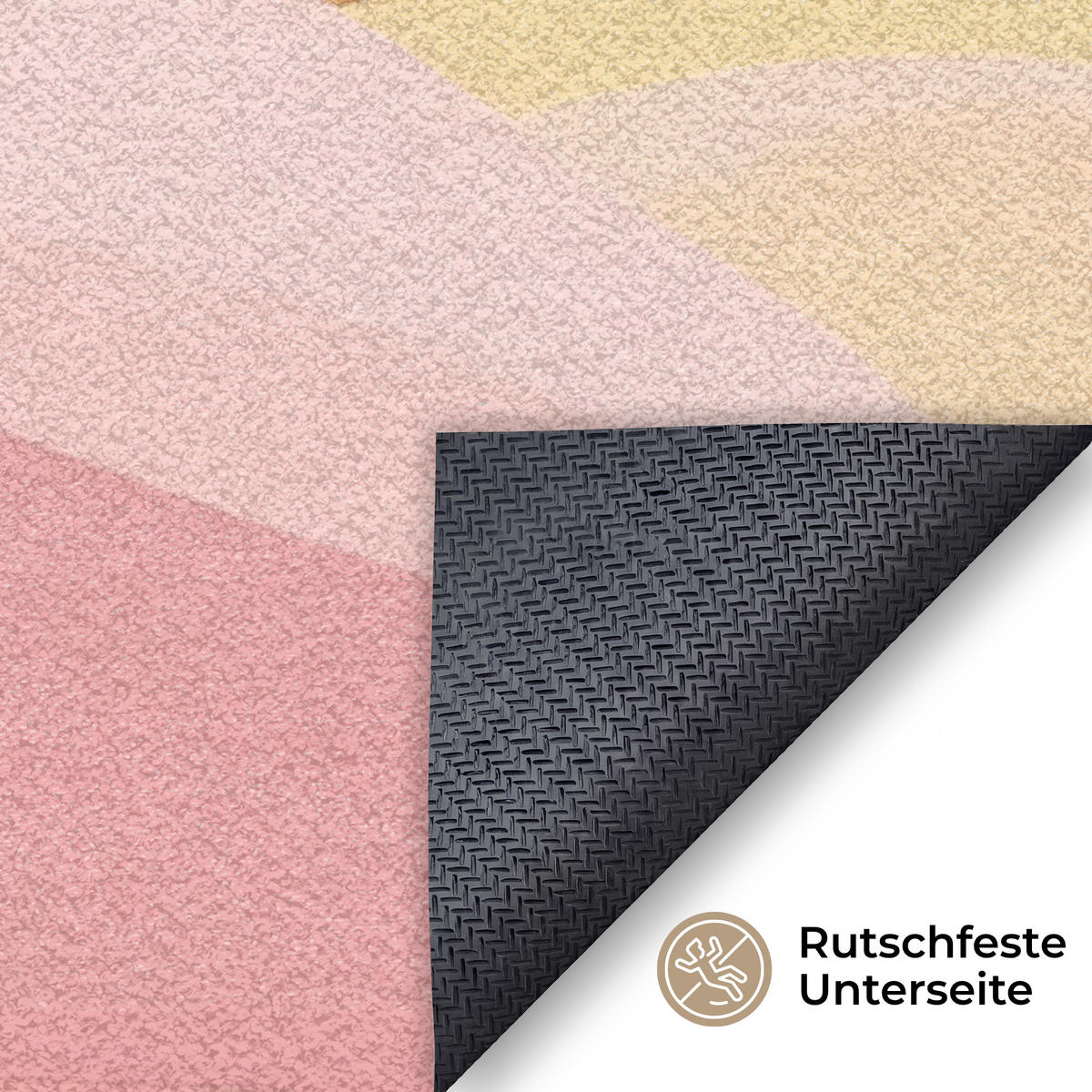FUSSMATTE Berge - Abstrakt - Sonnenstrahlen - Rosa Sauberlaufmatte 180x120 cm - Rosa, Kunststoff (180/120cm) - MuchoWow