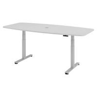 KONFERENZTISCH elektrisch XDSM22 103/220/74 cm in Grau/Silberfarben - Silberfarben/Grau, Holzwerkstoff (103/220/74cm) - bümö