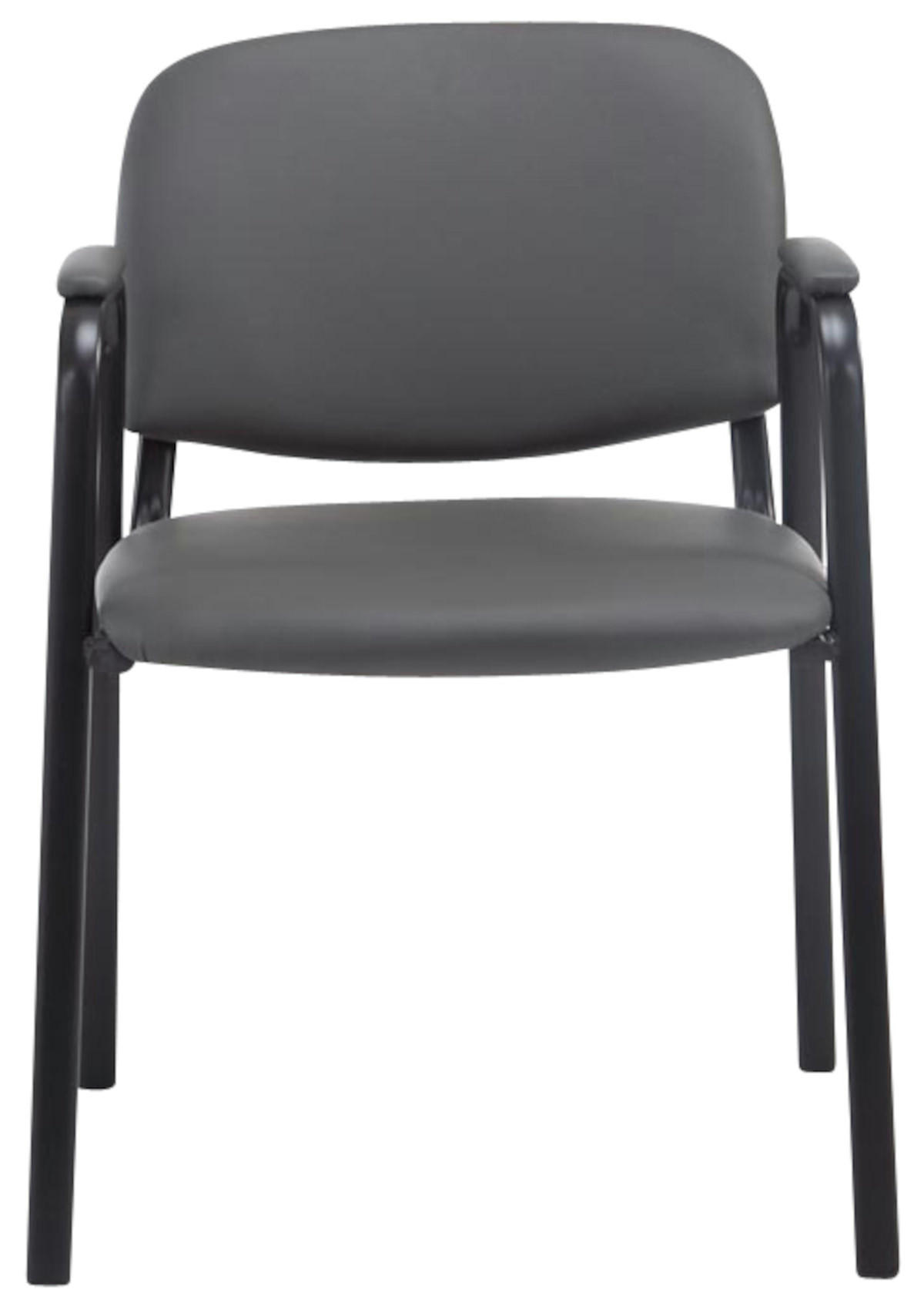 BESUCHERSTUHL 4er Set Lederlook grau - Grau, Textil/Metall (53/79/55cm) - CLP