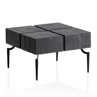 COUCHTISCH Massivholz Quadratisch Metallgestell Würfel-Form Modern, Schwarz 60x60x40 cm - Schwarz, Holz/Metall (60/60/40cm) - KADIMA DESIGN