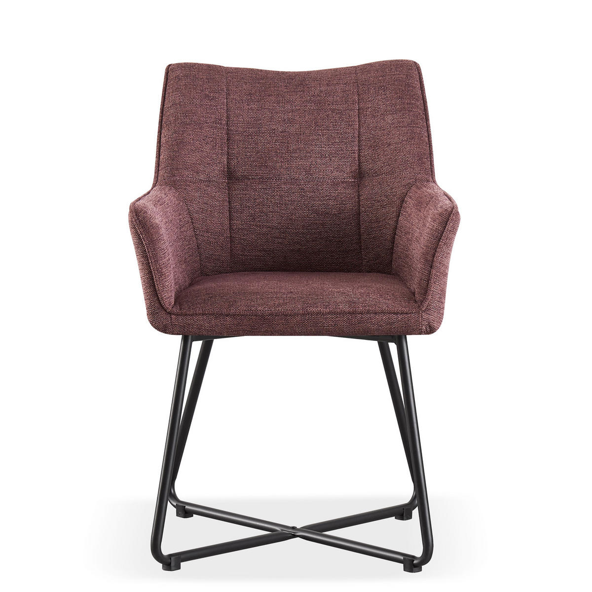 ARMLEHNSTUHL BREIGHT Merlot 2 Stück - Rotbraun, Textil/Metall (56/83/59cm) - B&D Home