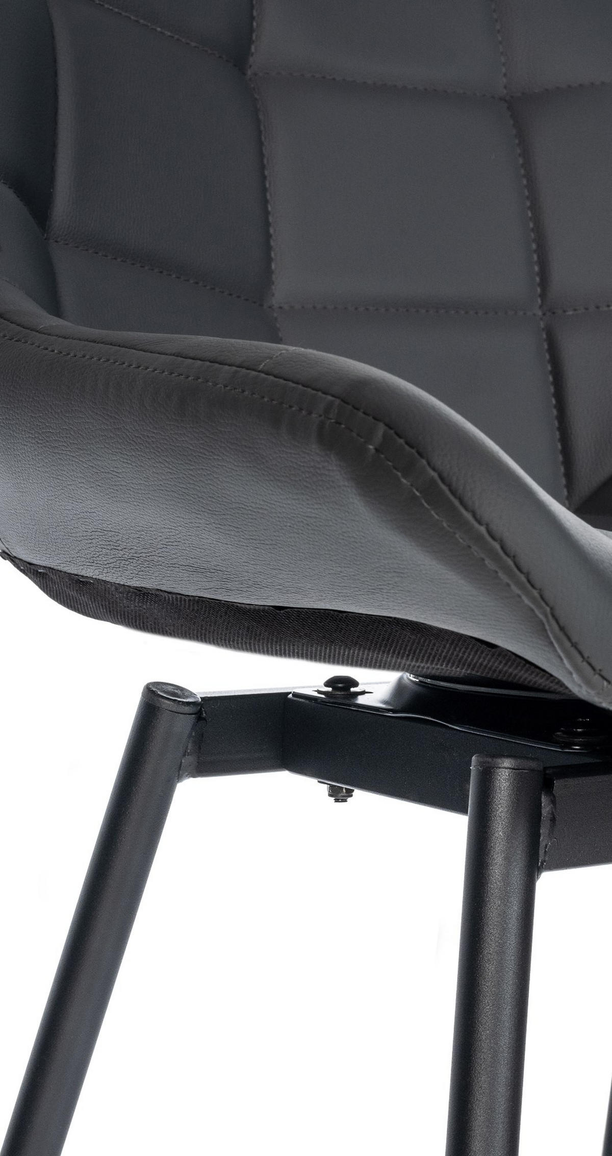 BARHOCKER Visen Kunstleder Grau - Grau, Leder (49/105/56cm) - DELUKE