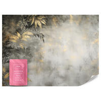 FOTOTAPETE Blätter Beton Abstraktion Vintage 350x256 - Gelb/Beige, Papier (350/256cm) - Muralo