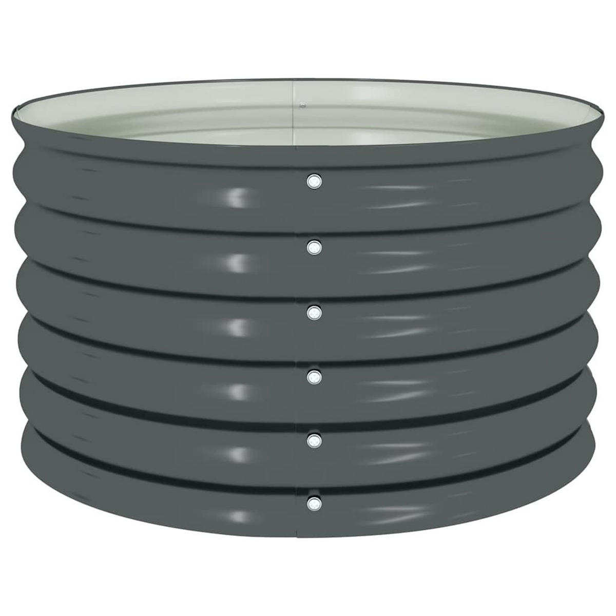 RUNDES Hochbeet für Garten BLUMO | Verzinkter Stahl | 80x80x44cm, Grau - Grau, Metall (80/44/80cm) - DELUKE