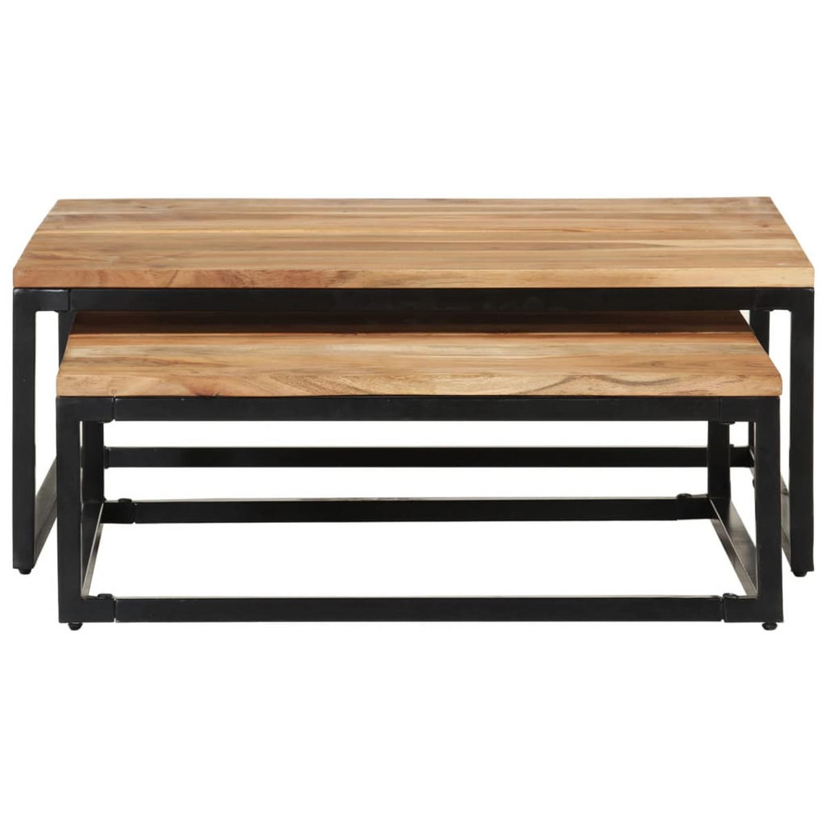 SATZTISCHE 2 Stk. Massivholz Akazie - Braun, Holz (60/70/68cm) - furnicato