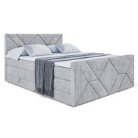 BOXSPRINGBETT BARWA-Z KING - 120x200 - H3/H4 - Hellgrau - Hellgrau, Holzwerkstoff (120/200cm) - ALTDECOR