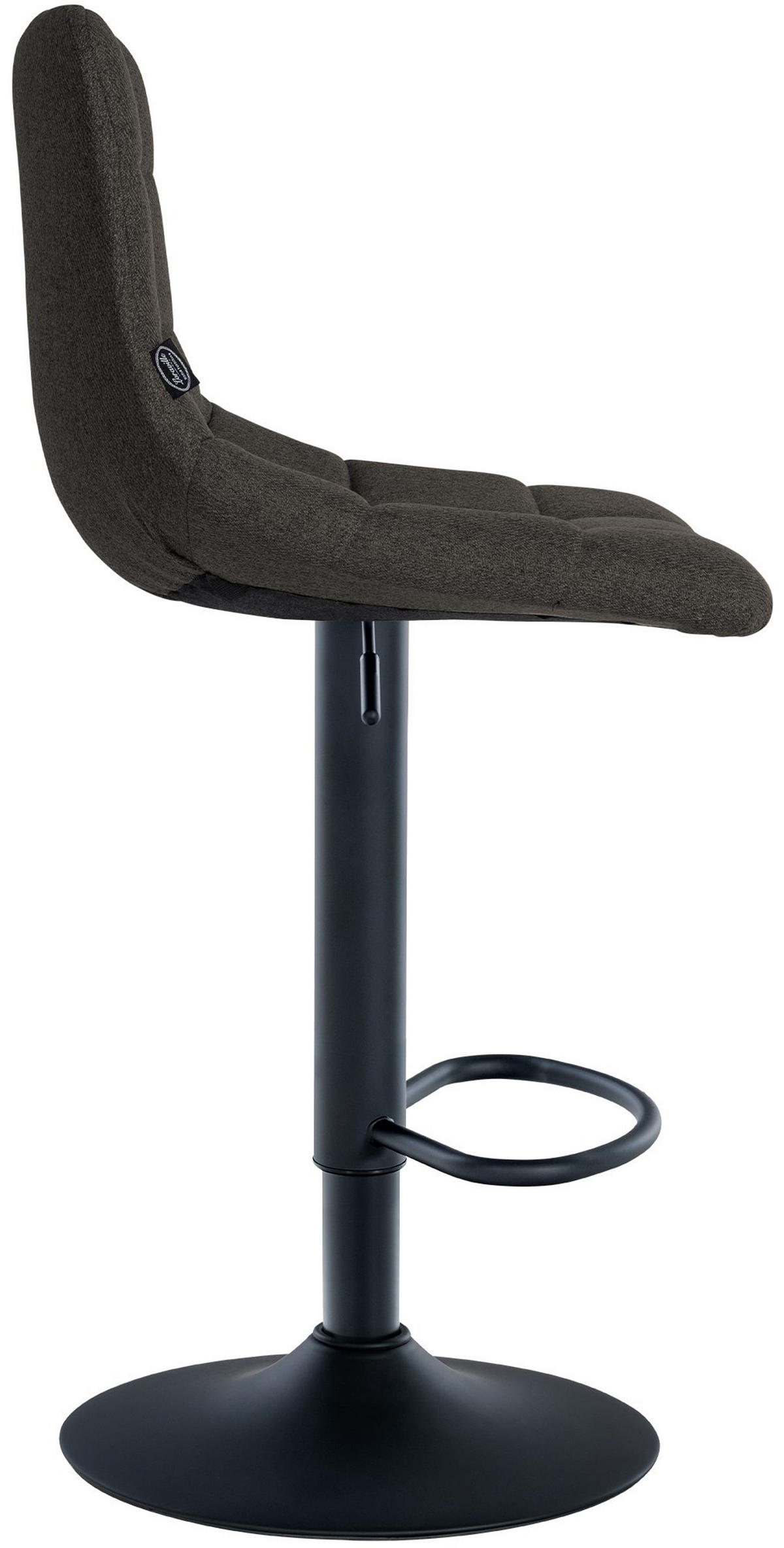 BARHOCKER 2er Set James Stoff schwarz dunkelgrau - Schwarz/Grau, Textil/Metall (43/108.5/46.5cm) - TPFLiving