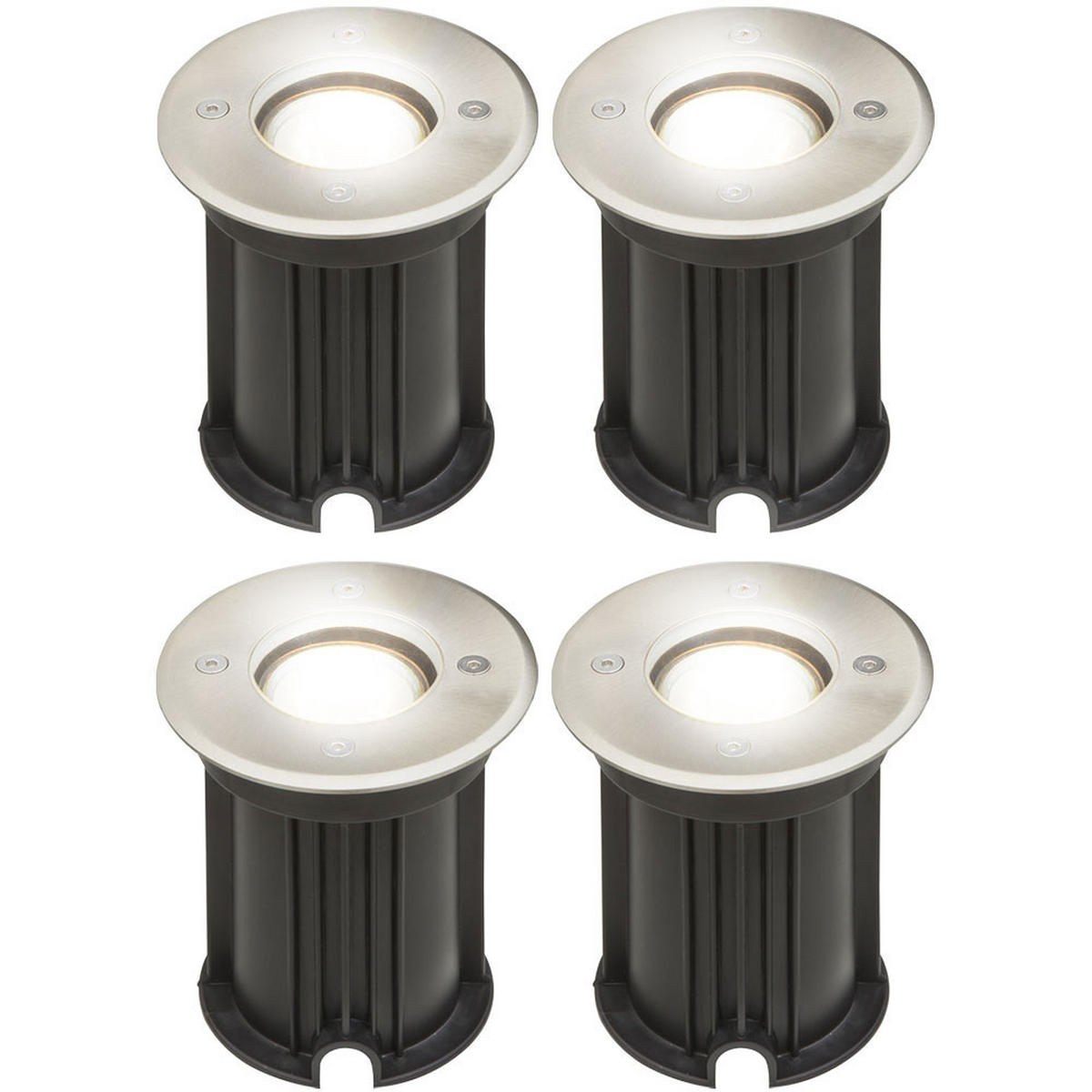 LED BODENEINBAUSPOT Edelstahl Silber - Silberfarben, Glas (11/11/12.3cm) - Globo Lighting