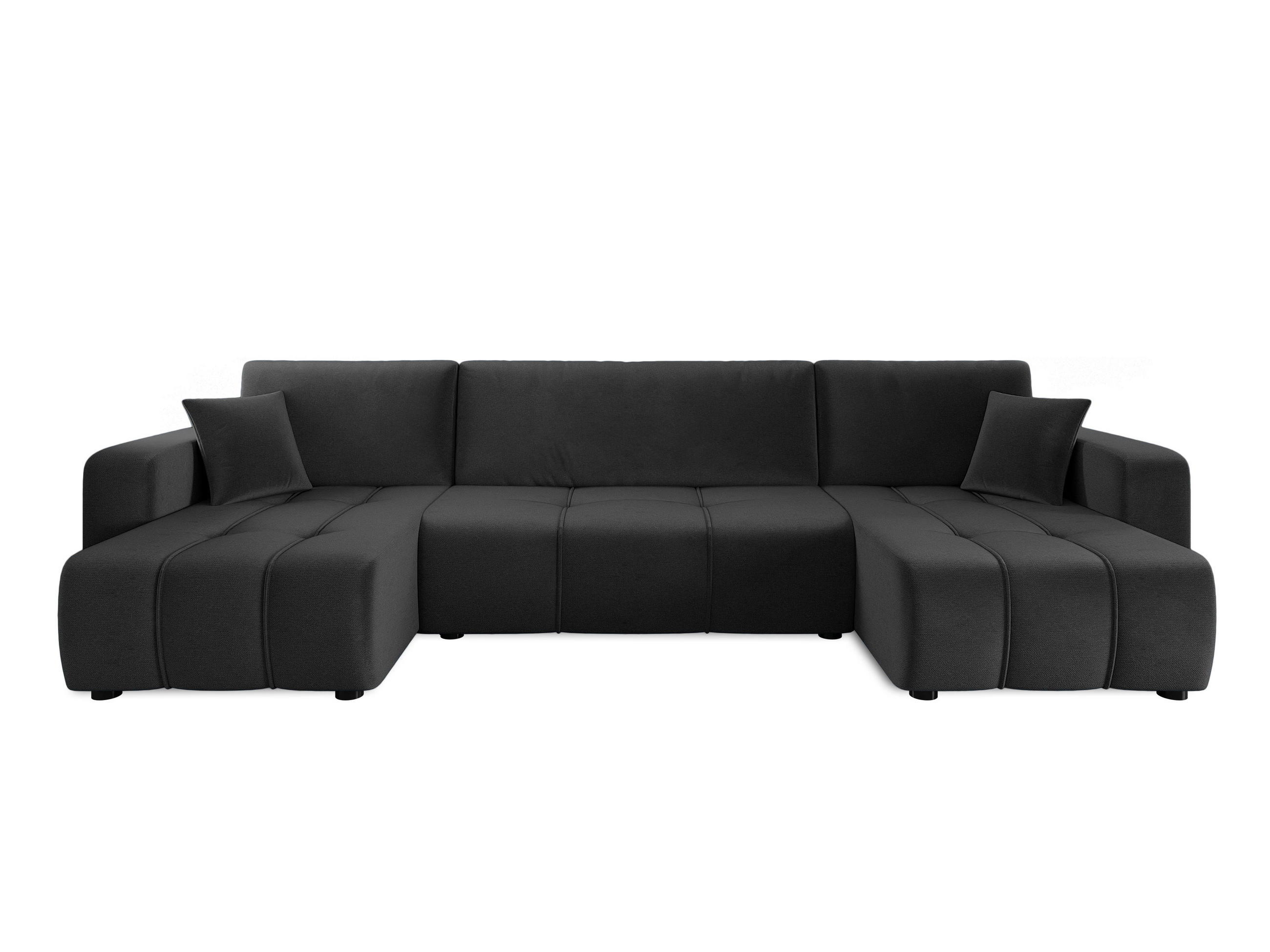 WOHNLANDSCHAFT Aice U-Form 317 cm – mit Schlaffunktion, Bettkasten, Kissen & bequemer Wellenfederung - Anthrazit, Kunststoff (317/85/146cm) - Wohnideebilder