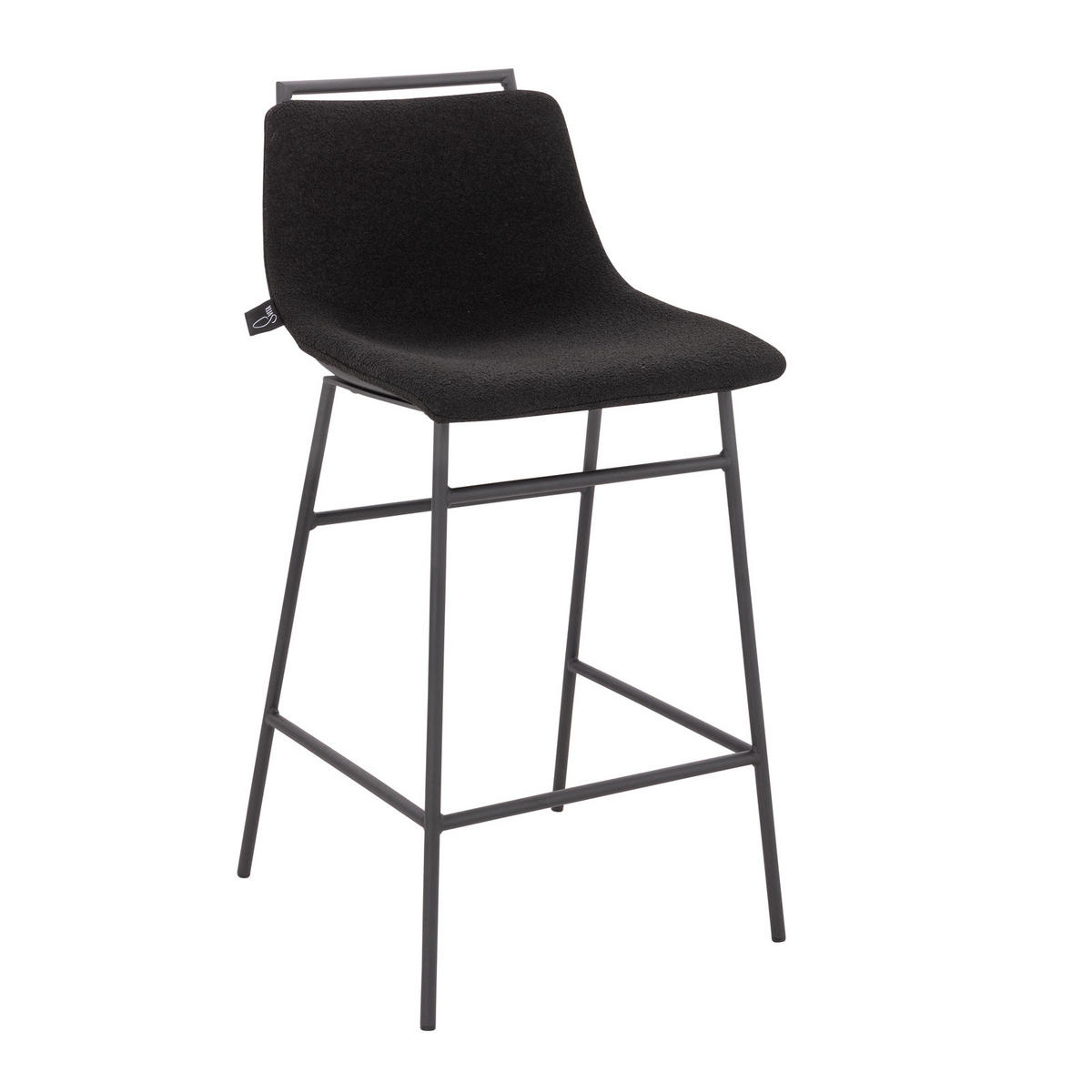 BARHOCKER CAMILLE 2er Set Boucle Schwarz - Schwarz, Textil (44/91/50cm) - SVITA