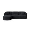 MODULARES-ECKSOFA links Campi aus Cord schwarz 4 Sitzplätze - Schwarz, Textil (156/256cm) - Cosmopolitan Design