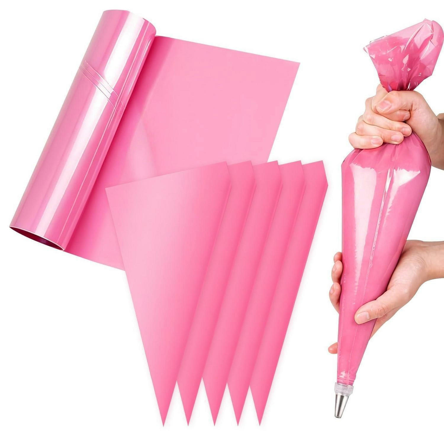 SPRITZBEUTEL Einweg 50 Stück Rosa 53 cm - Rosa, Kunststoff (25/3.5/52cm)