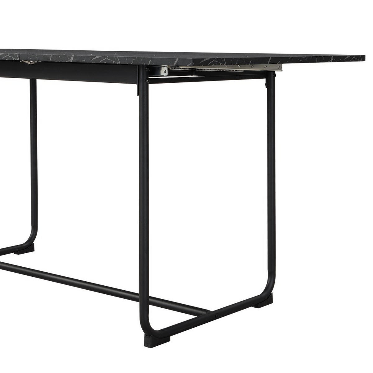 ESSTISCH PIUS 120-160/80/76 cm - Schwarz, Holzwerkstoff/Metall (120/80/76cm) - B&D Home