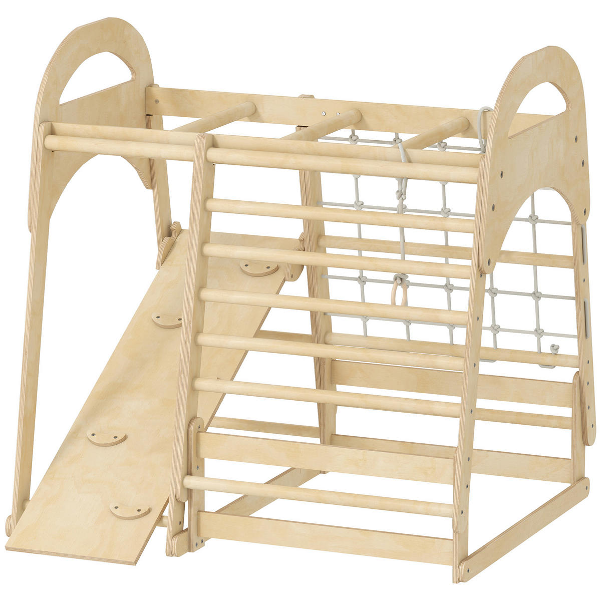 KLETTERGERÜST 6-in-1 DE-09878 Holz - Naturfarben, Holz (120/59/108cm) - ComfortXL