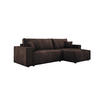 ECKSOFA POSO XL UNIVERSAL, Schlaffunktion und Lattenrost - L-Form, Cord, Federung auf Wellfedern, 274x143x83 cm, Rechts Brown - Braun, Holz/Textil (277/143cm) - DomoHome