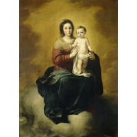 FOTOTAPETE Maria mit Kind von Bartolomé Esteban Murillo 200 x 279 cm - Gelb, Papier (200/279cm) - Sanders & Sanders