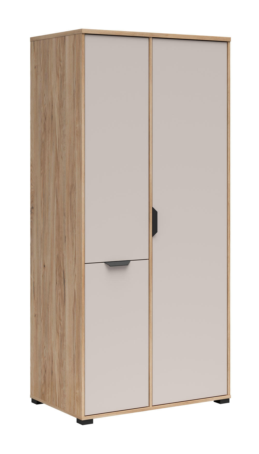 KLEIDERSCHRANK Chuck Mauvella Eiche / Kaschmir 90 / 56 / 193cm - Kaschmir/Eichefarben, Holzwerkstoff/Kunststoff (90/193/56cm) - Feldmann-Wohnen