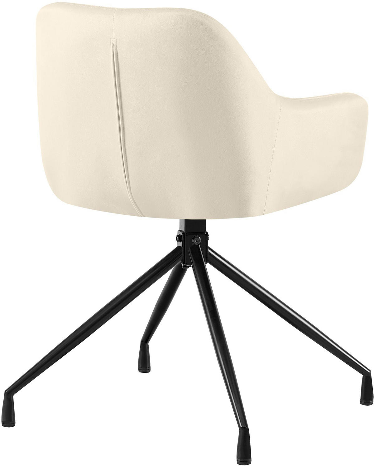 ARMLEHNENSTUHL 2 Samt Creme - Creme/Schwarz, Textil/Metall (58/81/58cm) - CLP