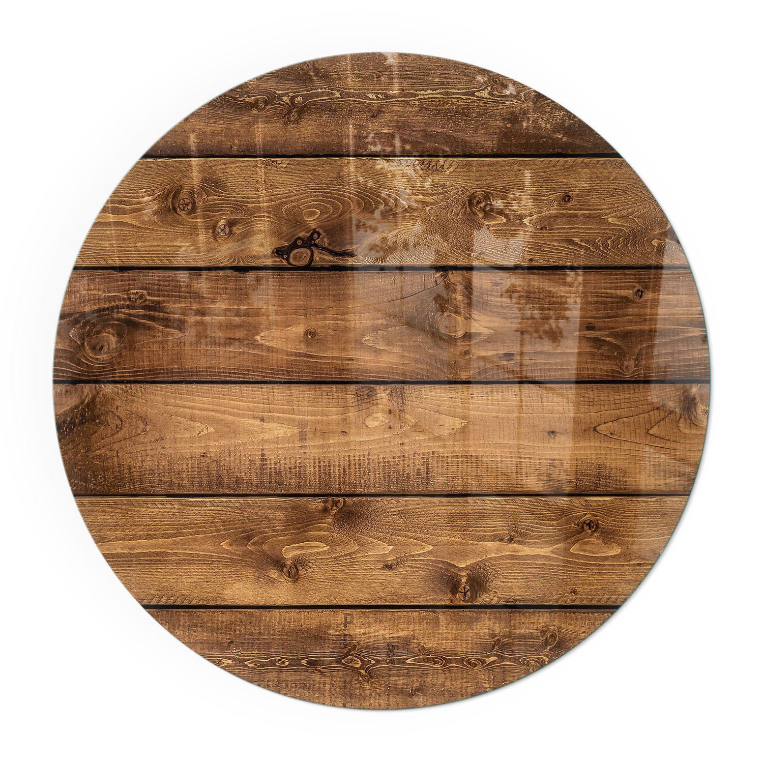 GLASPLATTE für Kamin Ø 100 cm - Braun, Glas (100/100/0.4cm) - TULUP