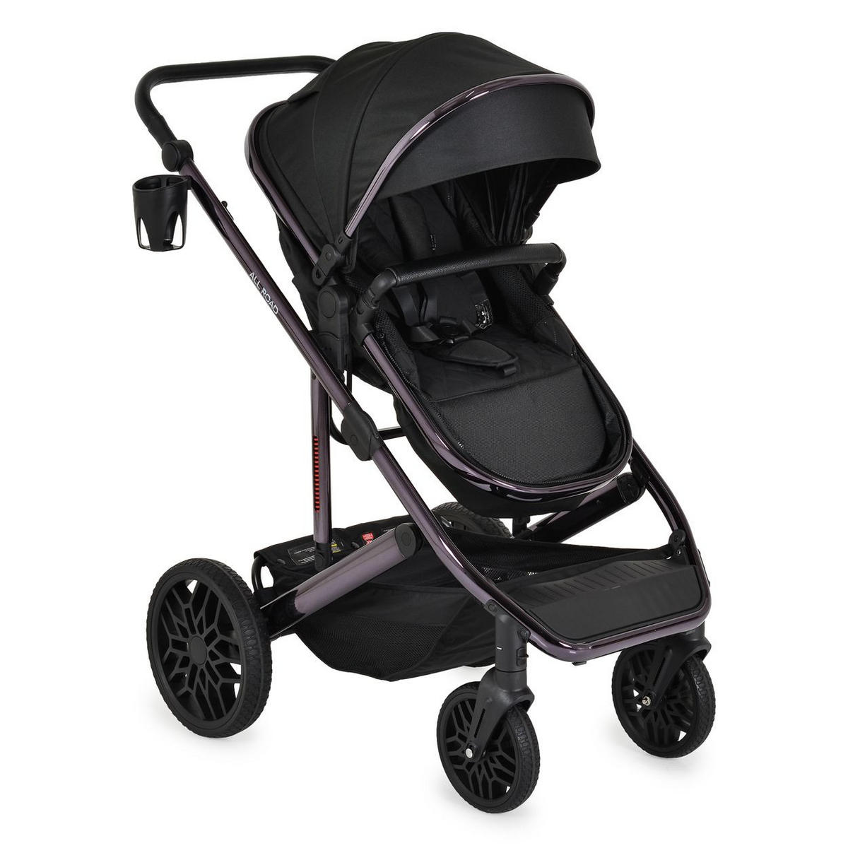 KOMBIKINDERWAGEN 3 in 1 all Road schwarz umbaubar Babyschale Sportsitz Tragetasche - Schwarz, Metall (87/59/108cm) - Moni
