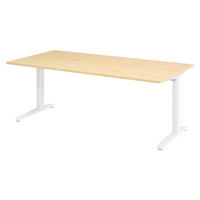 SCHREIBTISCH Serie-XB 100/200/74 cm in Ahornfarben/Weiß - Ahornfarben/Weiß, Holzwerkstoff (100/200/74cm) - bümö