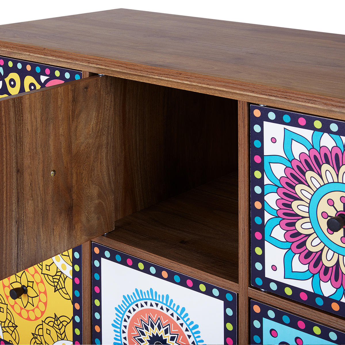 SIDEBOARD Tmavší Odstín dřeva Kuma - bílá/tmavě hnědá, kompozitní dřevo (79/92/40cm) - Beliani