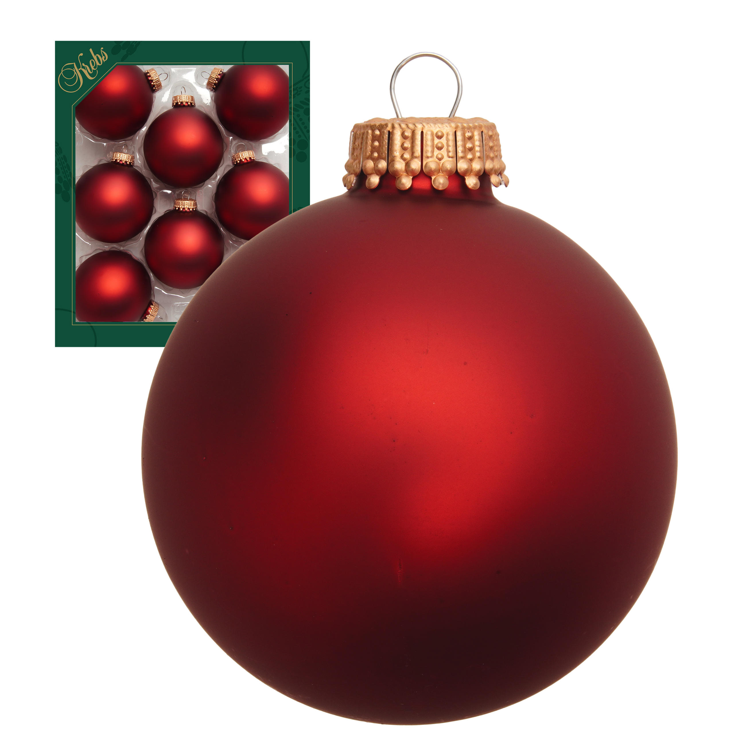 CHRISTBAUMKUGELN Uni-Design Beatrix Rot 7cm (Glas / 8 Stk.) - Rot, Glas (7/7/7cm) - Krebs Glas Lauscha