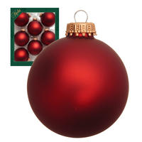 CHRISTBAUMKUGELN Uni-Design Beatrix Rot 7cm (Glas / 8 Stk.) - Rot, Glas (7/7/7cm) - Krebs Glas Lauscha