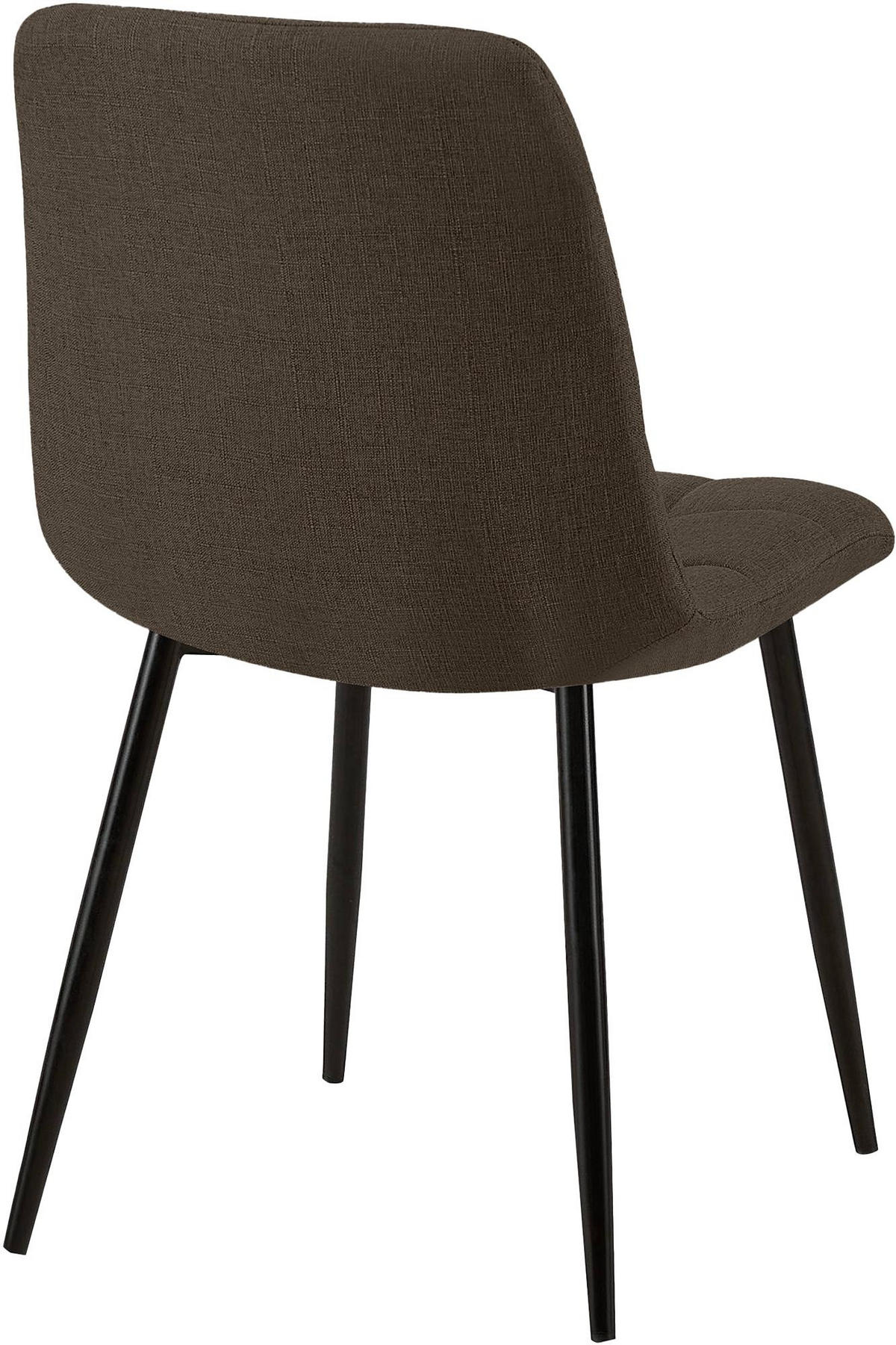 STUHL 4er Set Stoff Braun - Schwarz/Braun, Textil/Metall (45/84/55cm) - CLP