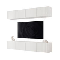 WOHNWAND ANGEL II Mattweiß hängend mit LED-Beleuchtung 200 cm - Weiß, Holzwerkstoff (200/36/40cm) - Idohome