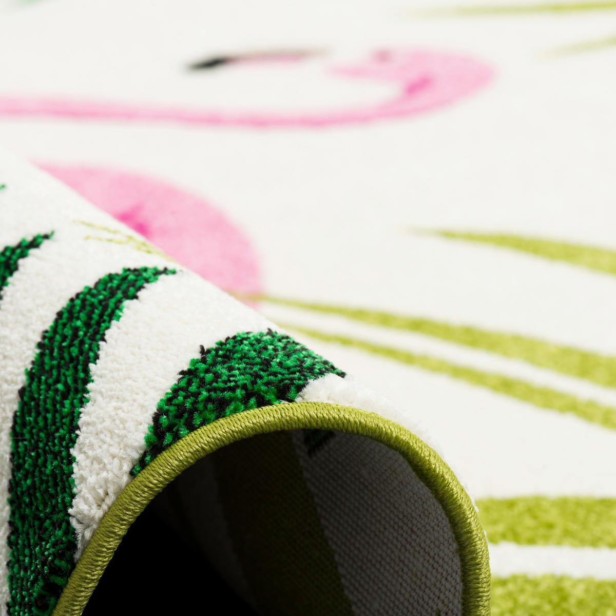 DESIGNER TEPPICH FARO TROPICAL FLAMINGO RUND - Pink, Textil (160/160cm) - Pergamon