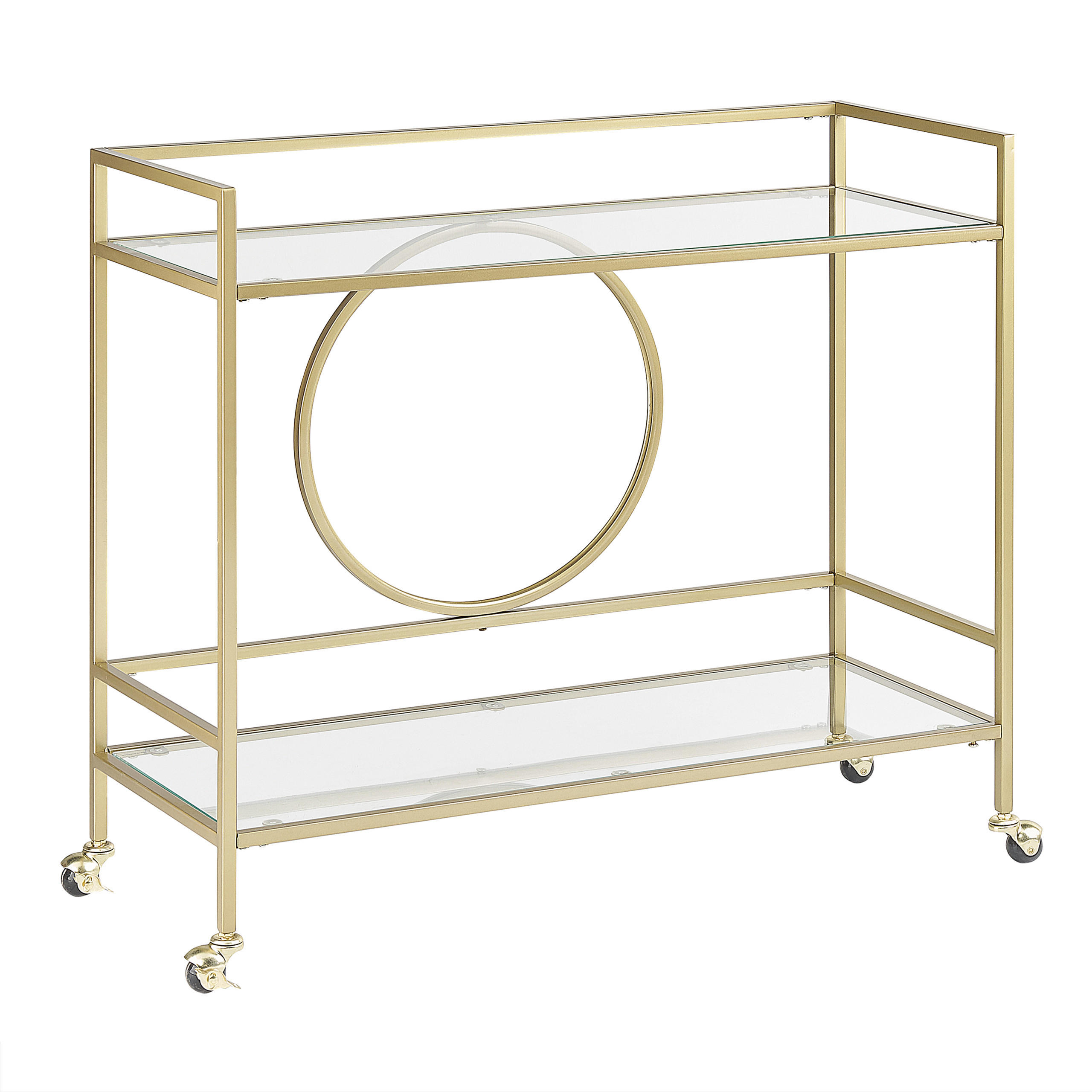 SERVIERWAGEN Gold Kerry - Transparent/Goldfarben, Metall (35/81/90cm) - Beliani