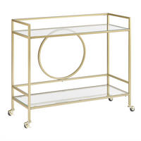 SERVIERWAGEN Gold Kerry - Transparent/Goldfarben, Metall (35/81/90cm) - Beliani