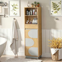 BADEZIMMERSCHRANK 166 cm - Akaziefarben, Holz (30/165/40cm)