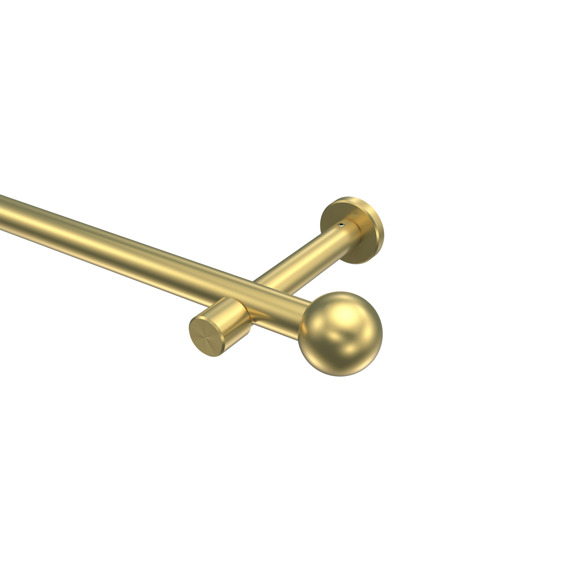 GARDINENSTANGE Prestige Luino 480 cm (geteilt in 3 x 160 cm), 1-läufig (ohne Ringe), 20 mm Ø Messing-Optik - Messingfarben, Metall (480cm) - INTERDECO