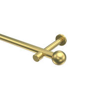 GARDINENSTANGEN-SET Prestige Luino 140 cm, 1-läufig (ohne Ringe), 20 mm Ø Messing-Optik - Messingfarben, Metall (140cm) - INTERDECO