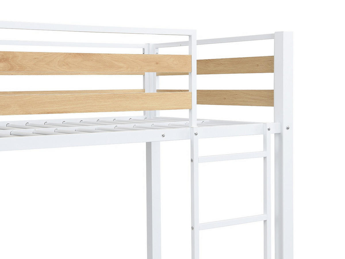 ETAGENBETT - 2 Personen-Sitzer - Metall - Naturfarben Hell, Weiß - - Naturfarben/Weiß, Metall - Vente-Unique