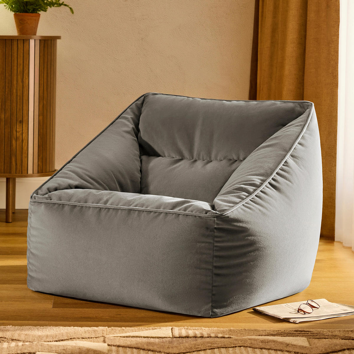 SITZSACK Sessel Natalia - Grau, Textil (70/65/70cm) - icon