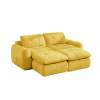 SOFA 194/160/68 cm in Gelb aus Chenille, frei kombinierbar - Gelb, Textil (160/68/194cm) - Flora Grace