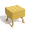 POLSTERHOCKER 39.5/39.5/40 cm Quadratisch Eichenholzbeine Leinen Gelb - Gelb/Naturfarben, Eichenholz/Holz (39.5/40/39.5cm) - Livingandhome