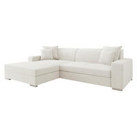 ECKSOFA Mexico, Seite: Links - Chromfarben/Creme, Holz/Kunststoff (263/178cm) - MIRJAN24